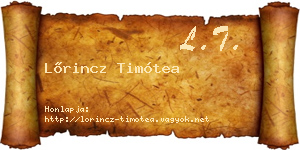 Lőrincz Timótea névjegykártya